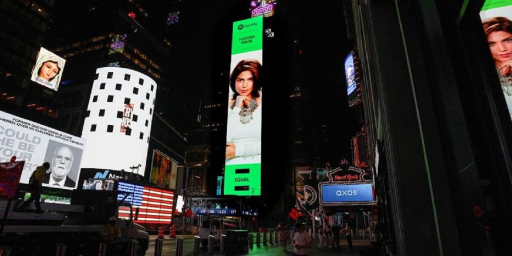 After Arooj Aftab and Mehak Ali, Hadiqa Kiani illuminates Times&nbsp;Square