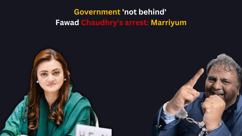 Government ‘not behind’ Fawad Chaudhry’s arrest:&nbsp;Marriyum